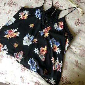 Floral Black Blouse